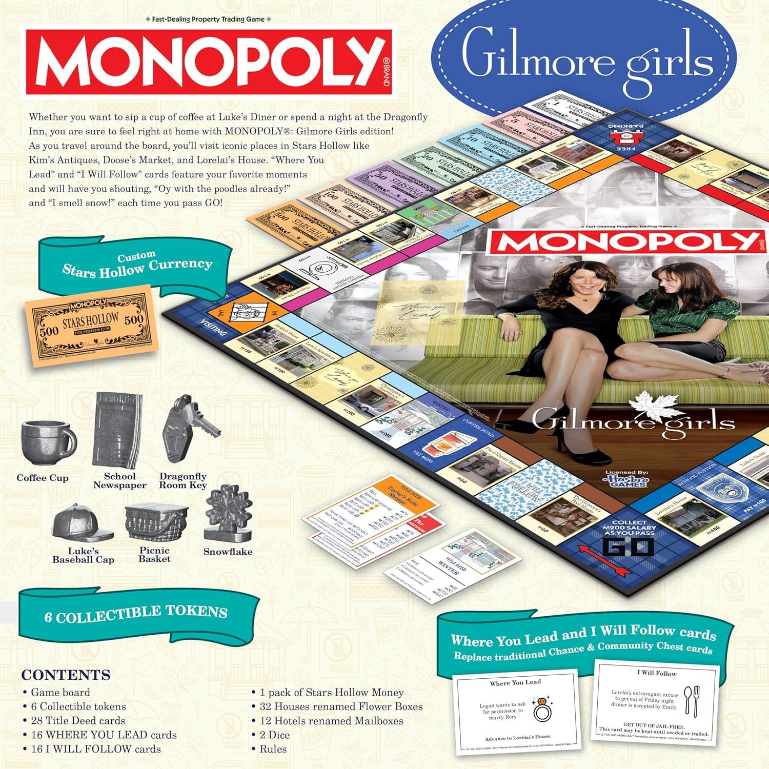 image:imageMonopoly Gilmore Girls Buy Sell amp Trade Iconic Stars Hollow Locations Includes 6 Collectible Tokens Like Coffee Cup amp Lukes Hat Fun Game for Fans amp Families Official Gilmore Girls Merchandise