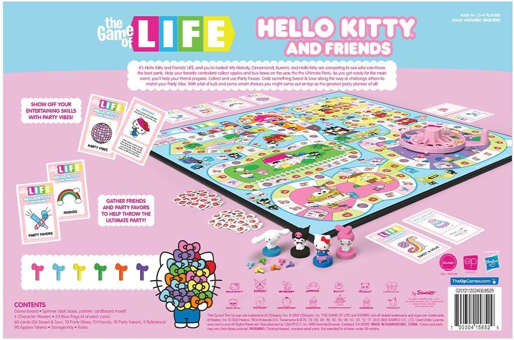 image:imageThe Game of Life Hello Kitty and Friends Board Game Collect Apples and Buy Bows on The Way to The Ultimate Party Play as Hello Kitty Kuromi amp More Officially Licensed Collectible amp Merchandise