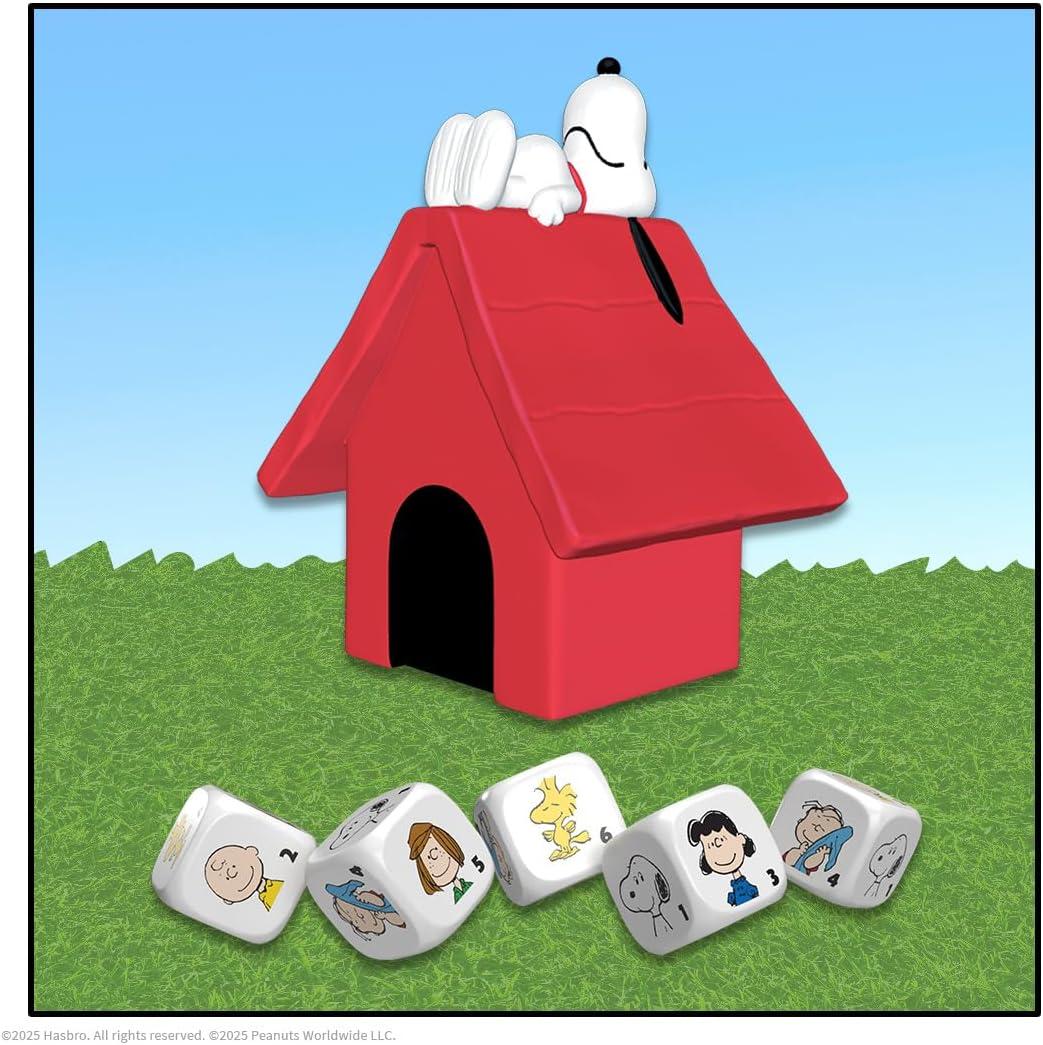 image:imageYAHTZEE Peanuts Edition Exclusive Snoopys Doghouse Cup Roll The Dice with Charlie Brown Woodstock amp The Peanuts Gang Dice Rolling Game with a Fun Twist Officially Licensed Peanuts Collectible