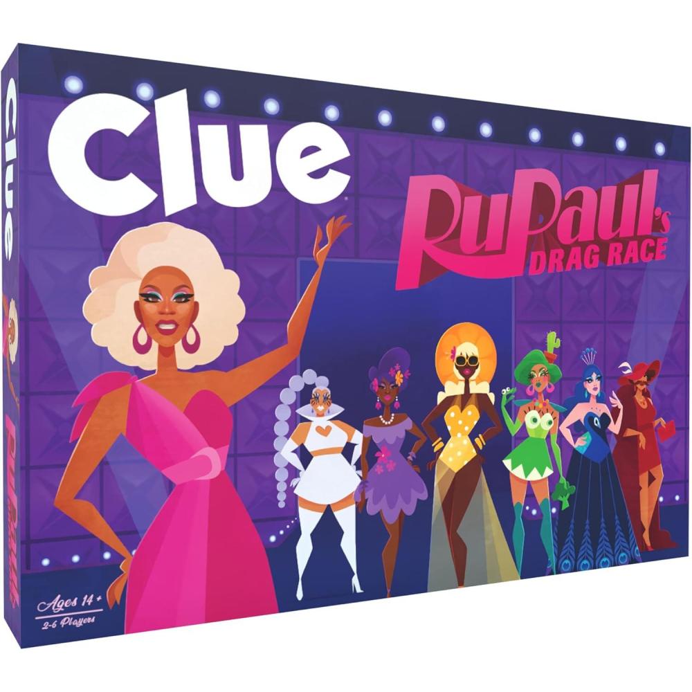 image:imageCLUE RuPauls Drag Race Classic Board Game with a Glamorous Twist Solve The Mystery of The Missing Crown in The Werkroom with Iconic Queens Locations amp Accessories Officially Licensed Game