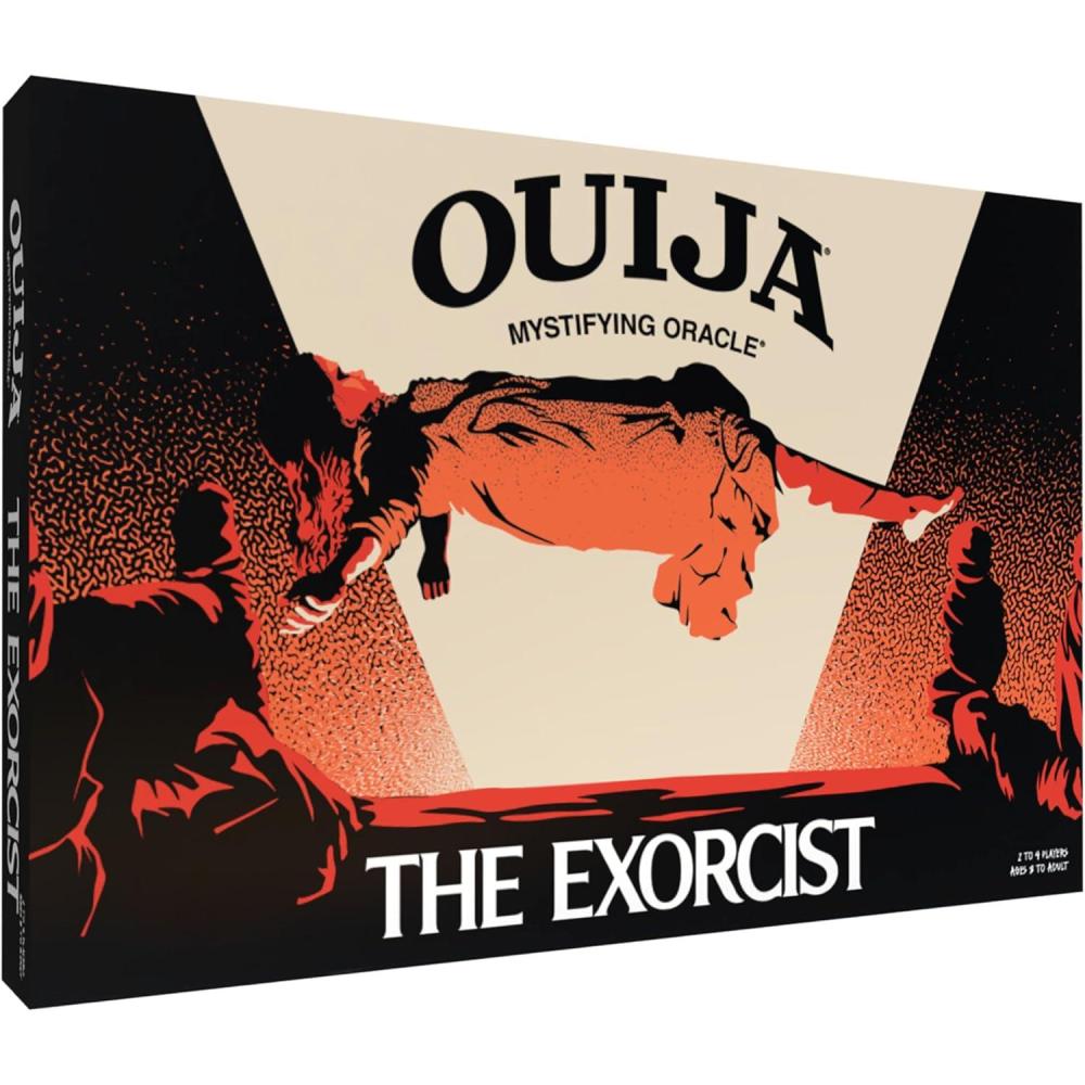 image:imageOuija The Exorcist Inspired by The 1973 Horror Movie Classic Ouija Board Game with GlowinTheDark Board and Red Planchette Officially Licensed Collectible and Merchandise 24 Players Ages 14