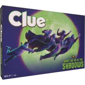 CLUE: What We Do in The Shadows, Classic Board Game Inspired by The FX TV Series, Solve The Mystery of The Missing 100% Witch Skin Hat with Laszlo, Nandor, Nadja & More, Officially Licensed Merch