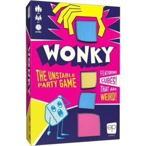 Wonky: The Unstable Party Game, An Abstract Strategy and Dexterity Wooden Block Stacking Game for All Ages, Tower Balancing Game, 9 Colorful Wooden Cubes,1+ Players, Ages 8 & Up, 20+ minute Play Time