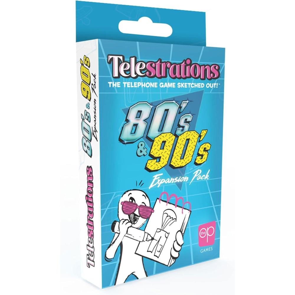 image:imageTelestrations 80s90s Expansion Pack Featuring 600 Totally Awesome Words Phrases and References Great New Addition to Telestrations Party Game