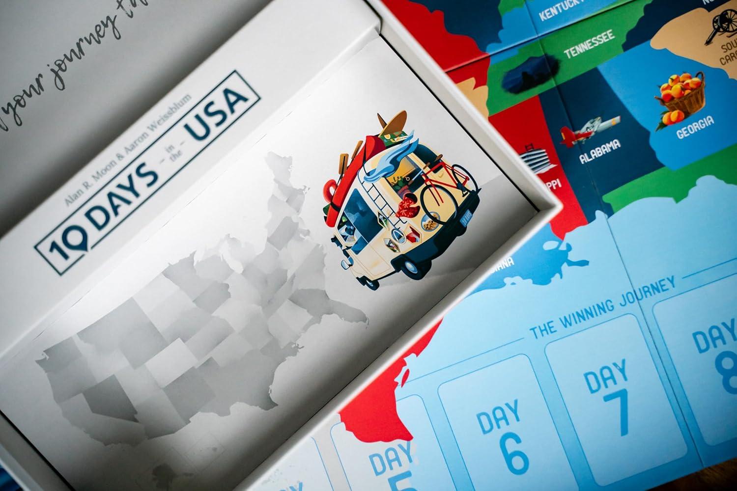 image:image10 Days in The USA Family Road Trip Board Game for All Ages Designed by Alan Moon Designer of Ticket to Ride 24 Players 30 Min Ages 8 and Up