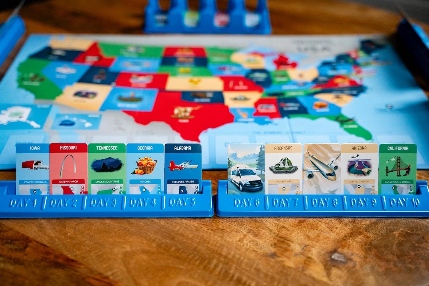 image:image10 Days in The USA Family Road Trip Board Game for All Ages Designed by Alan Moon Designer of Ticket to Ride 24 Players 30 Min Ages 8 and Up
