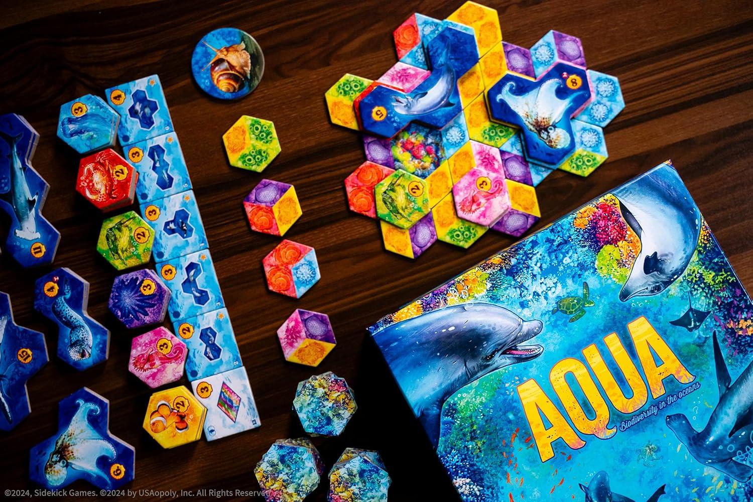 image:imageAqua Board Game Fun Strategy Game for Adults and Family Thematic Oceanic Tile Placement Game Ages 8 14 Players 3045 Minute Playtime Solo and Competitive Modes