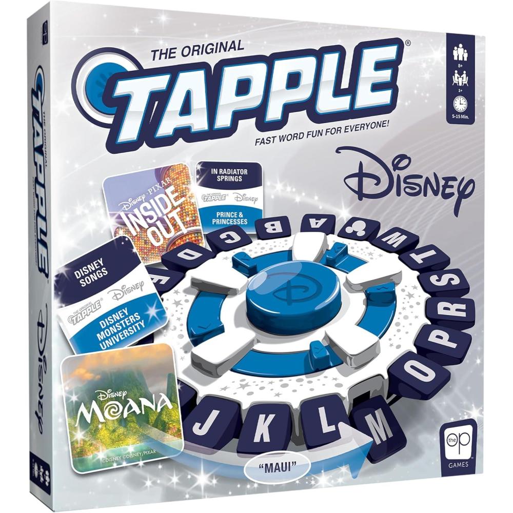 image:imageThe Original TAPPLE Disney Edition FastPaced Family Trivia Word Game Choose a DisneyThemed Category amp Race Against The Timer to be The Last Player TravelFriendly Party Game Officially Licensed