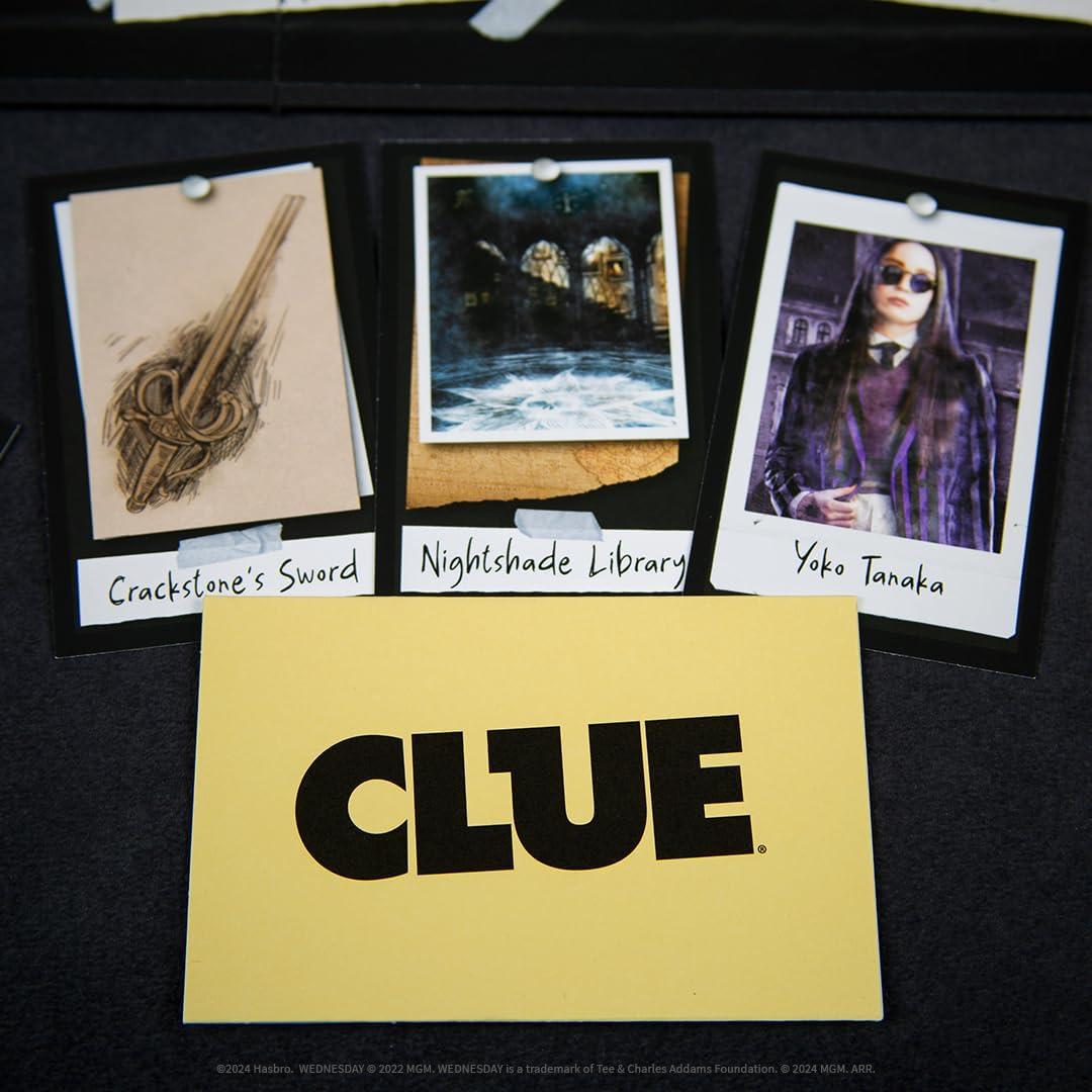 image:imageCLUE Wednesday Classic Board Game Inspired by The Netflix Original Series Solve The Mystery at Nevermore Academy with Friends and Family Officially Licensed Merchandise 26 Players Ages 8