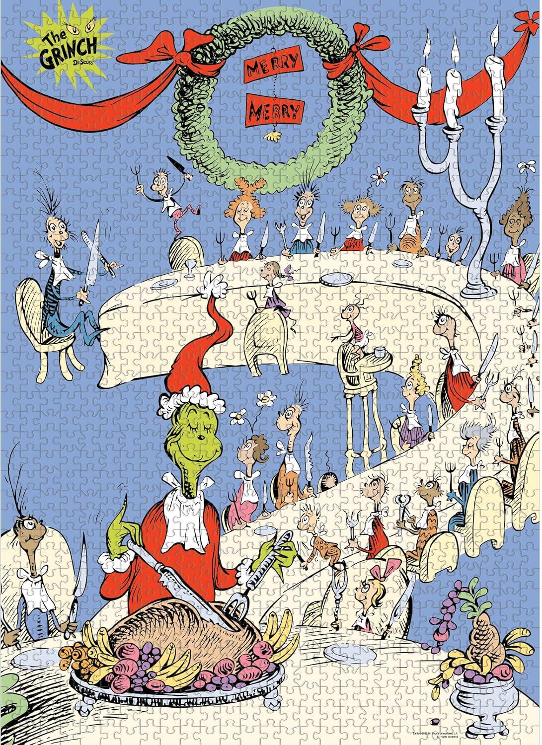image:imageDr Seuss Grinch Feast 1000 Piece Jigsaw Puzzle Collectible Puzzle Featuring Grinch Artwork Celebrating Classic Childrens Book OfficiallyLicensed Dr Seuss Puzzle amp Merchandise