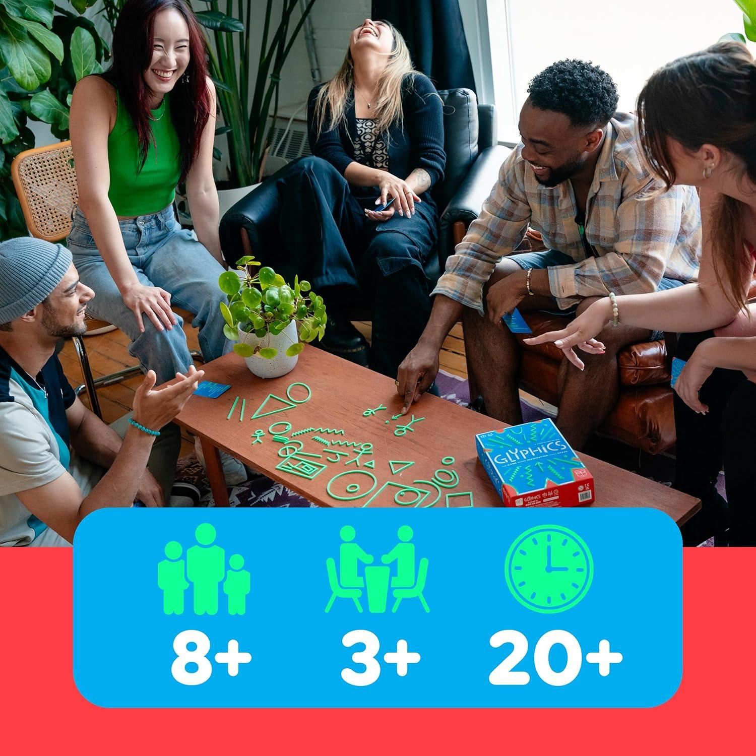 image:imageGlyphics Creative Family Party Game Use Shapes and Get Everyone to Guess The Words on Your Card Fast amp Fun Abstract Guessing Word Game for Families Friends amp Game Nights 3 Players Ages 8