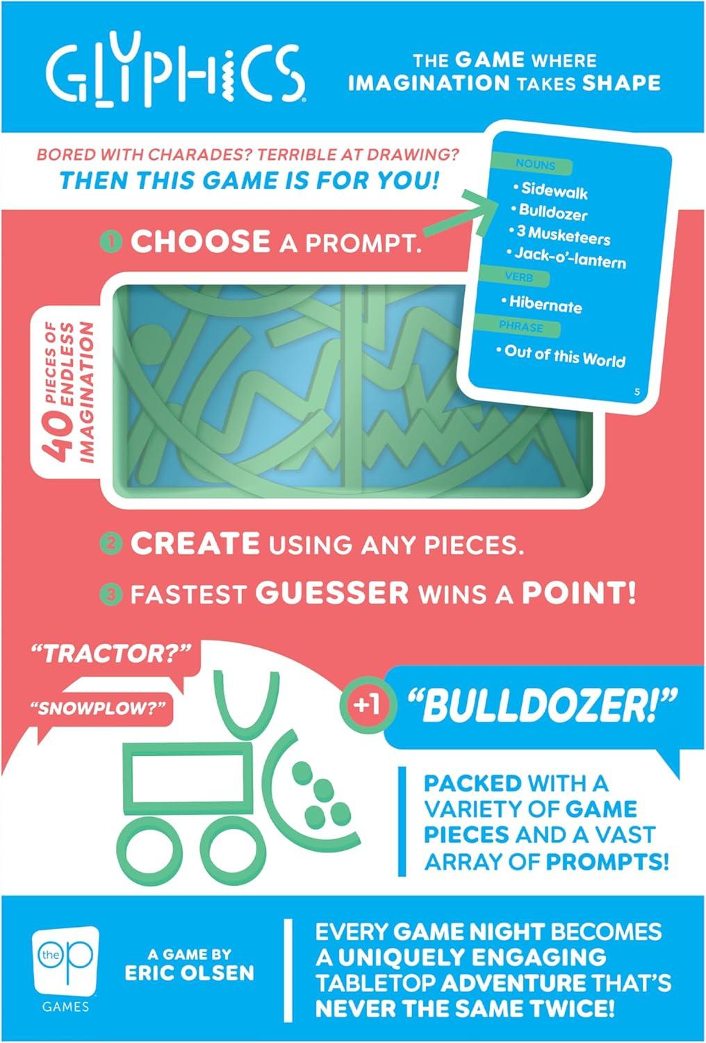 image:imageGlyphics Creative Family Party Game Use Shapes and Get Everyone to Guess The Words on Your Card Fast amp Fun Abstract Guessing Word Game for Families Friends amp Game Nights 3 Players Ages 8