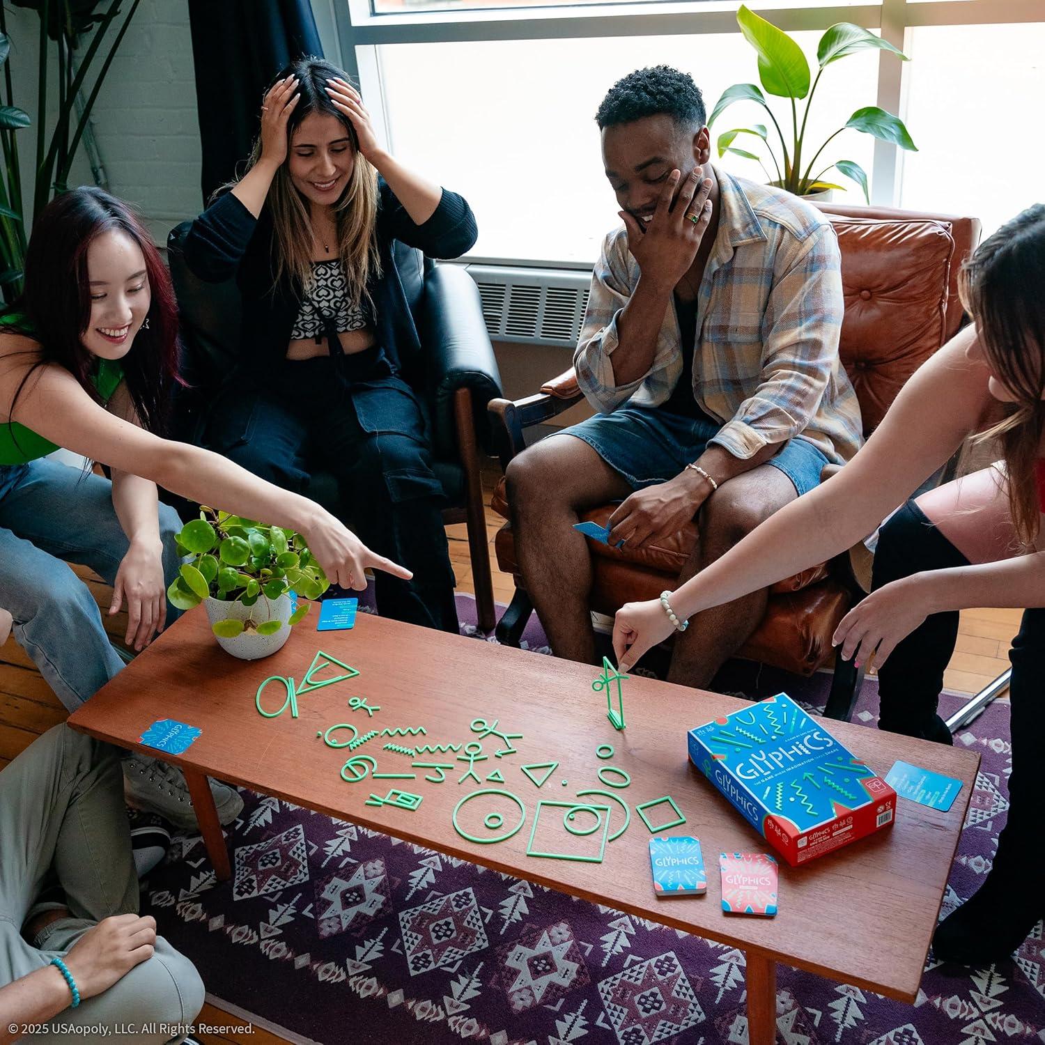 image:imageGlyphics Creative Family Party Game Use Shapes and Get Everyone to Guess The Words on Your Card Fast amp Fun Abstract Guessing Word Game for Families Friends amp Game Nights 3 Players Ages 8