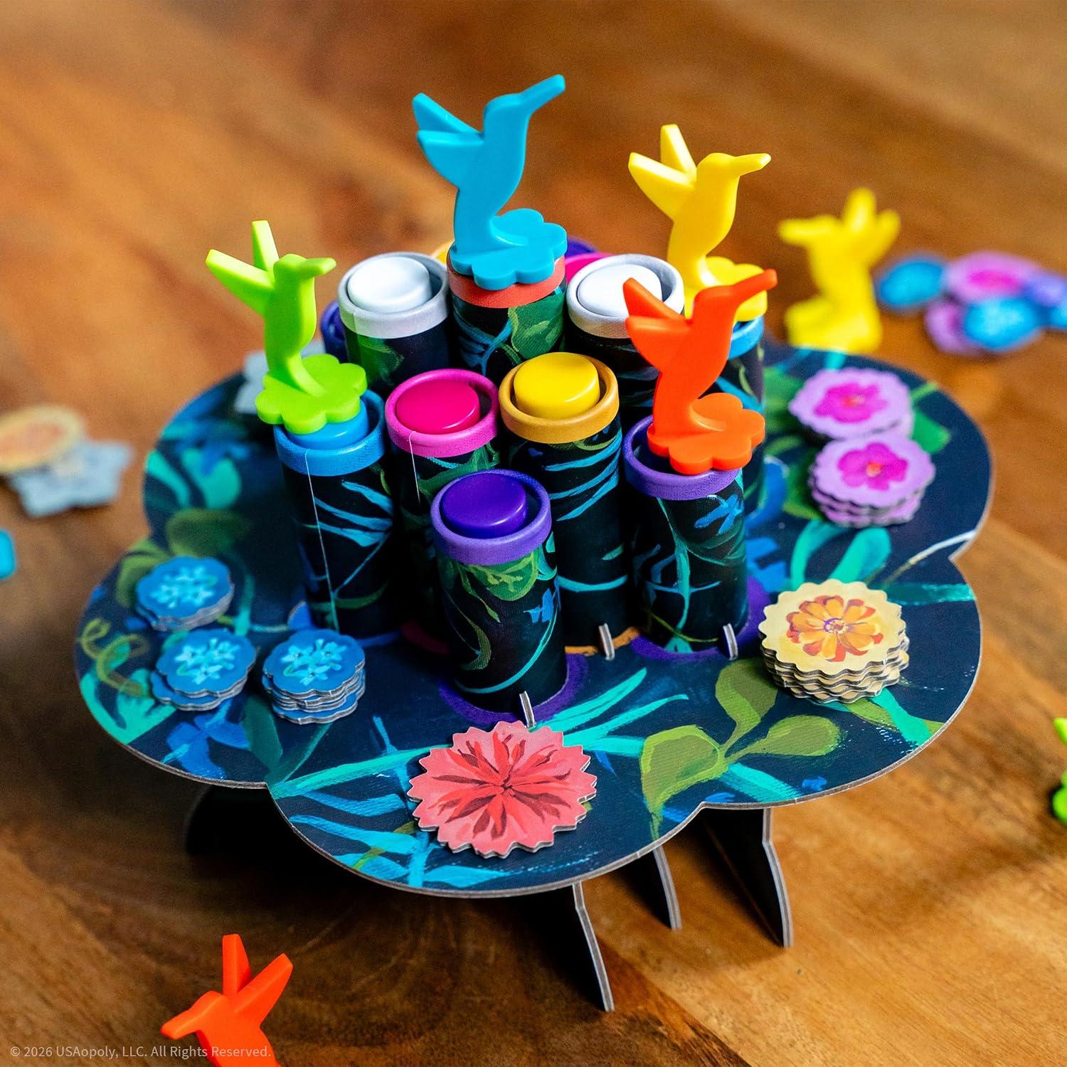 image:imageHummingbirds Board Game A RealTime Push Your Luck Dexterity Party Game Test Your Timing amp Collect Nectar Token Points A Fun Family Game with Beautiful Artwork Ages 8 24 Players 15 Play Time
