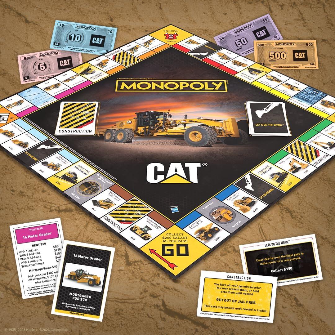 image:imageMonopoly Caterpillar Play as Hard Hat Tool Bag Work Boot amp More Officially Licensed and Collectible Monopoly Game Based On Caterpillar Company for 26 Players