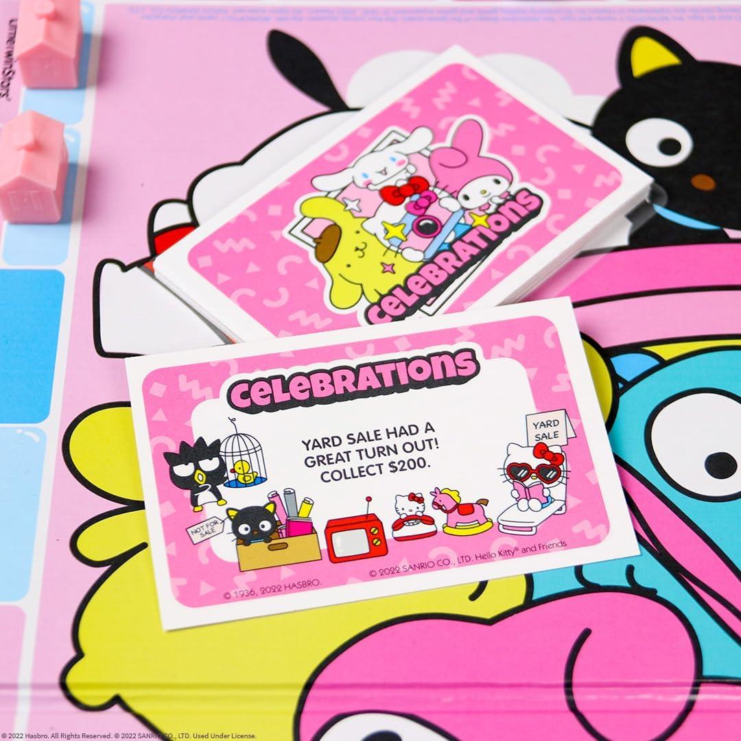 image:imageMonopoly Hello Kitty and Friends Buy Sell Trade Buildings from The Animated Series Featuring My Melody BadtzMaru Keroppi Classic Monopoly Game OfficiallyLicensed Hello Kitty Merchandise