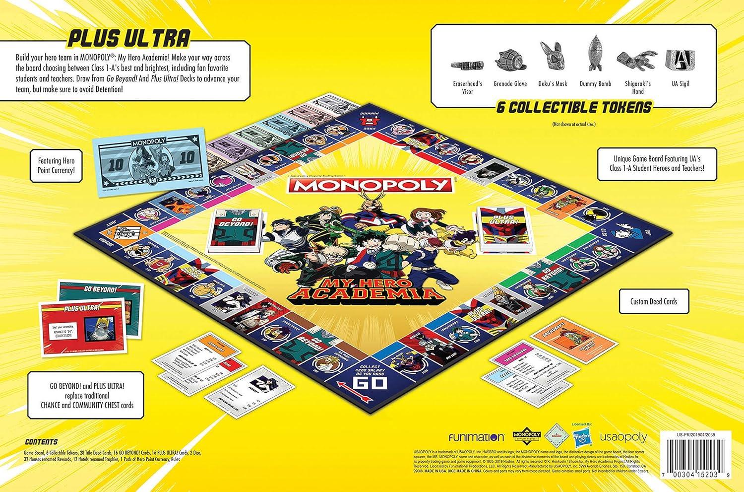 image:imageMonopoly My Hero Academia Board Game Buy Sell Trade FanFavorite Heroes from The Popular Anime Show Classic Monopoly Game OfficiallyLicensed My Hero Academia Merchandise
