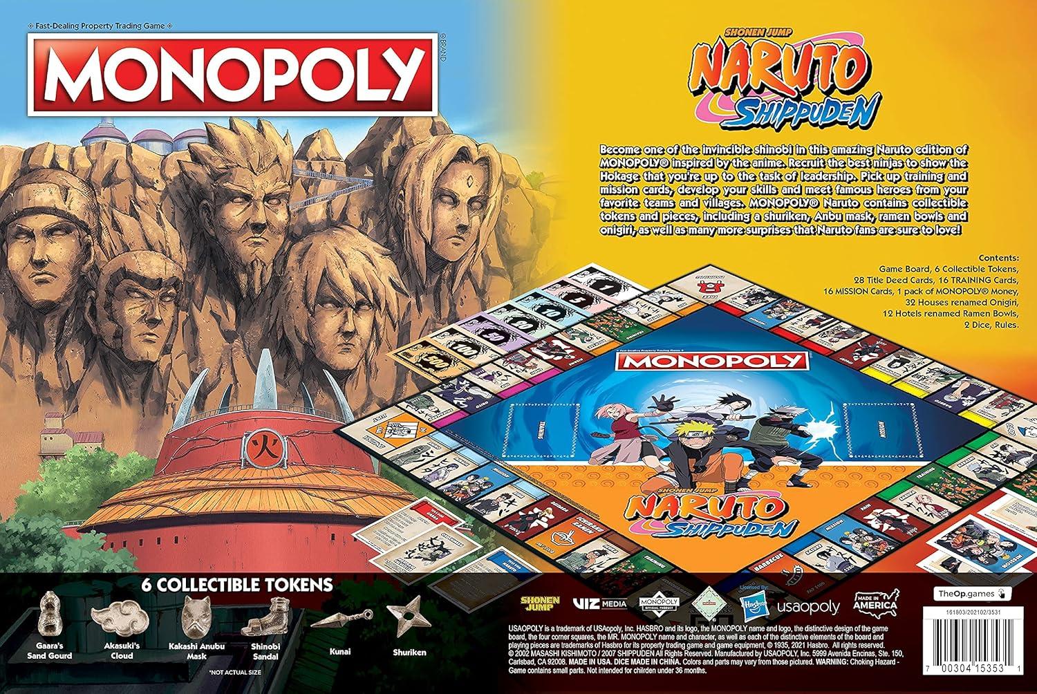 image:imageMonopoly Naruto Collectible Monopoly Game Featuring Japanese Manga Series Familiar Locations and Iconic Moments from The Anime Show 26 Players