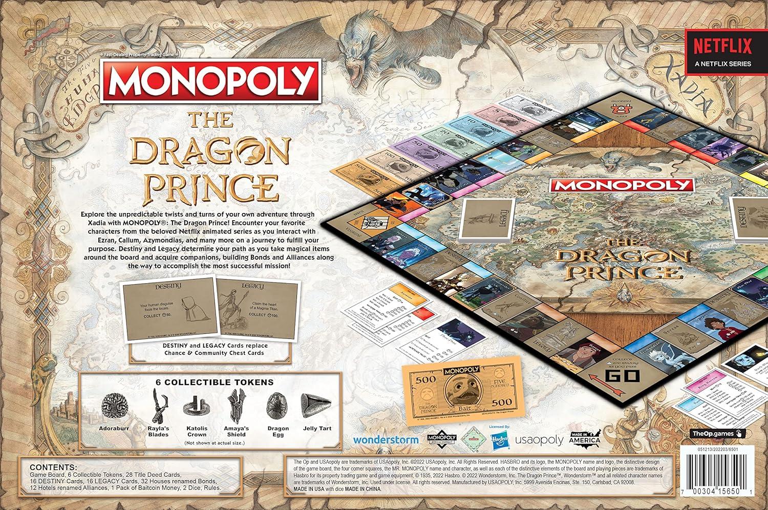 image:imageMonopoly The Dragon Prince Buy Sell Trade Characters Such as Ezran Rayla and Callum from The Netflix Series Classic Monopoly Game OfficiallyLicensed The Dragon Prince Merchandise