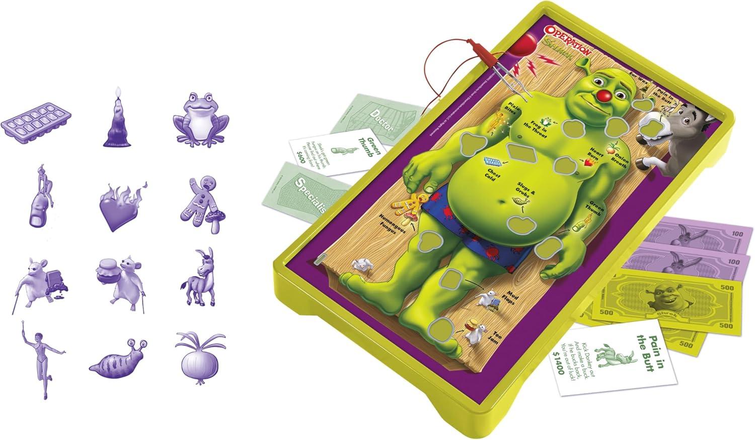 image:imageOperation Shrek Board Game Featuring 12 Custom Shrek Funatomy Pieces from Pixie Bites to Pain in The Butt Donkey Classic Electronic Remove The Objects or Get The Buzzer Game Officially Licensed
