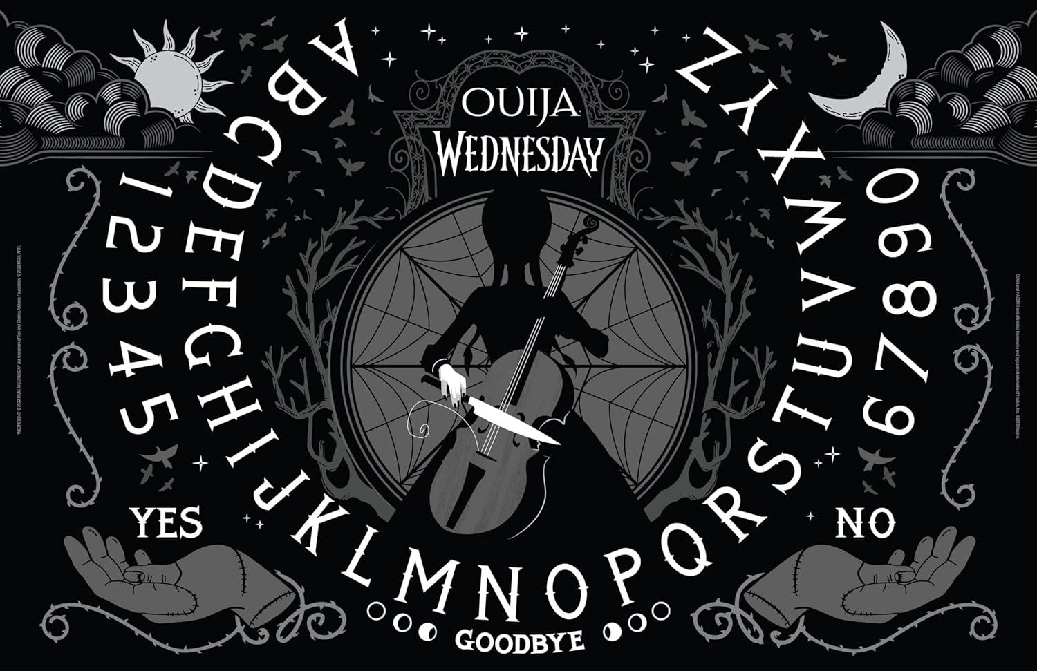 image:imageOuija Wednesday Inspired by The Popular Original Series Wednesday Collectible Classic Ouija Board Game Officially Licensed Game and Merchandise Glow in The Dark Board 24 Players Ages 8