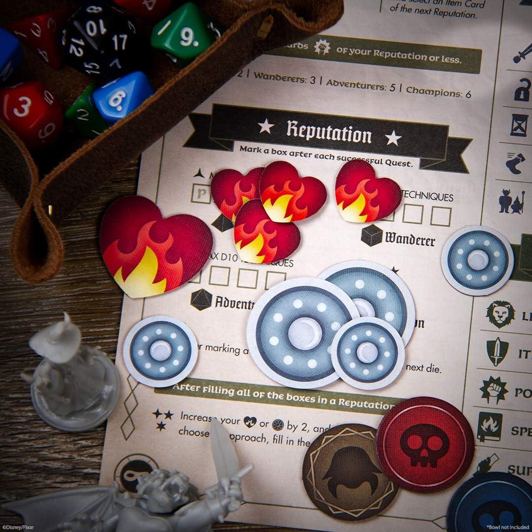 image:imageQuests of Yore Barleys Edition Role Playing Board Game Featured in Disney Pixar Onward Film Officially Licensed Pixar Game Featuring RPG Elements with Quest Master amp D4 D6 D8 and D12 Dice