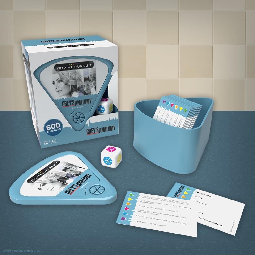 image:imageTrivial Pursuit Greys Anatomy Trivia Game from The Hit Hospital Drama TV Series 600 Questions amp Die in Travel Container Officially Licensed Greys Anatomy Merchandise amp Collectible