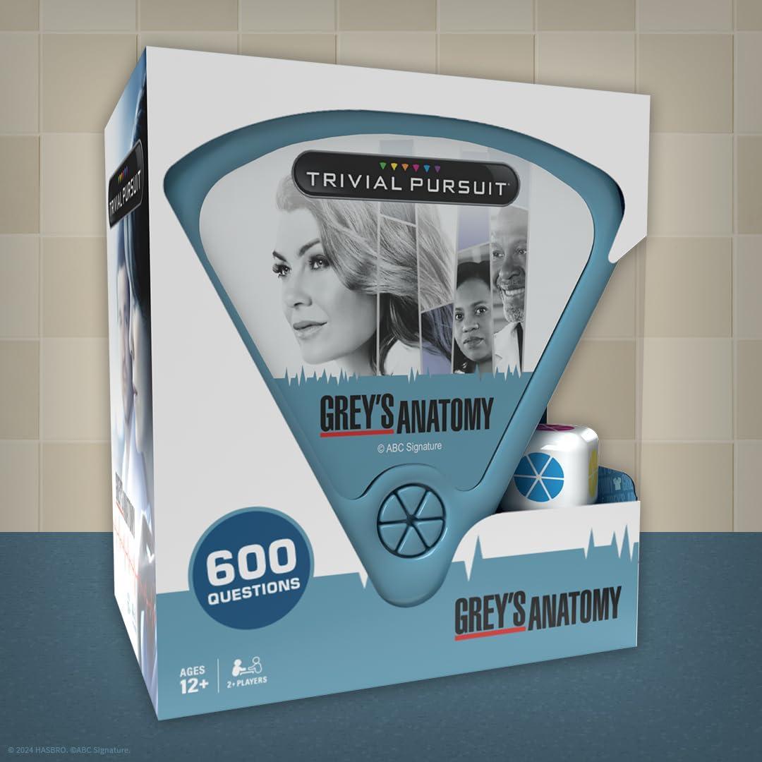 image:imageTrivial Pursuit Greys Anatomy Trivia Game from The Hit Hospital Drama TV Series 600 Questions amp Die in Travel Container Officially Licensed Greys Anatomy Merchandise amp Collectible