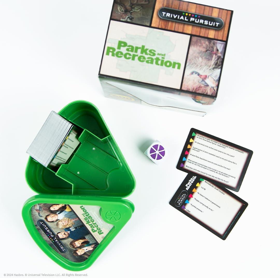 image:imageTrivial Pursuit Parks and Recreation Trivia Game from Parks and Recreation TV Series 600 Questions amp Die in Travel Container Officially Licensed Parks and Recreation Merchandise amp Collectible