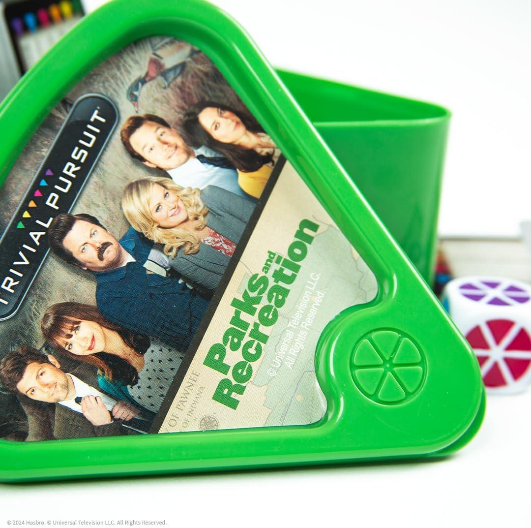 image:imageTrivial Pursuit Parks and Recreation Trivia Game from Parks and Recreation TV Series 600 Questions amp Die in Travel Container Officially Licensed Parks and Recreation Merchandise amp Collectible