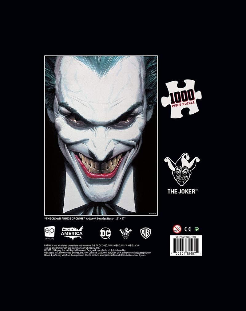 image:imageUSAOPOLY The Joker Crown Prince of Crime 1000 Piece Jigsaw Puzzle Collectible Puzzle Featuring Crime Villain Joker Officially Licensed DC Comics Merchandise PZ01053600200006