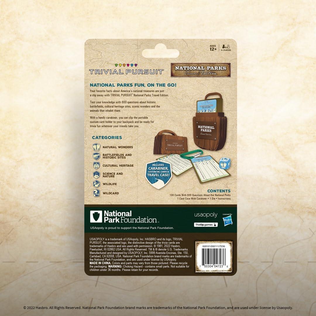 image:imageUSAopoly Trivial Pursuit National Park 100th Anniversary Celebrating the National Park Service Centennial 600 Trivia Questions amp Fun Facts Perfect Trivial Pursuit Travel Game for Families