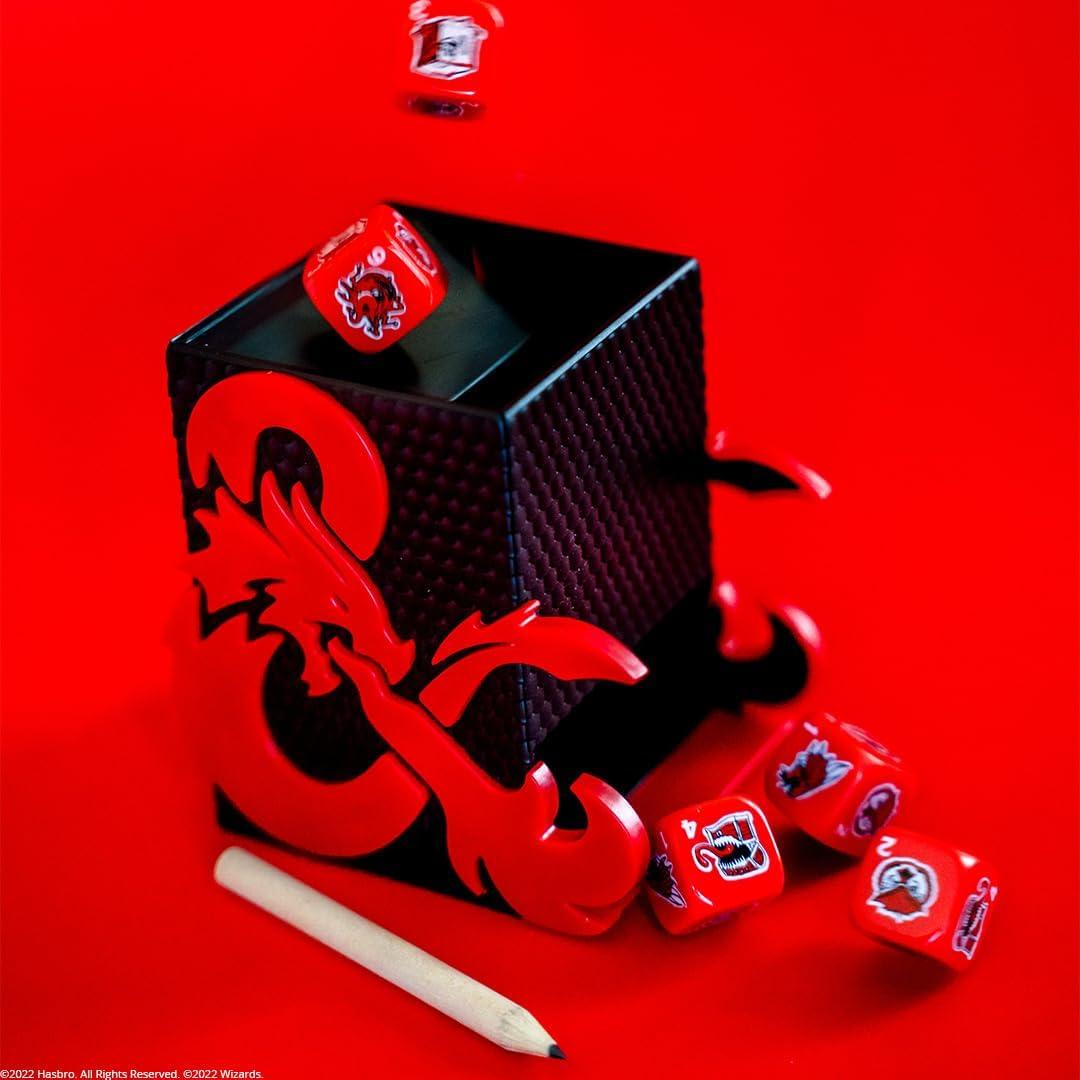 image:imageYAHTZEE Dungeons amp Dragons Collectible Dice Tower Dice Featuring Dragon Owl Bear Gelatinous Cube Mimic Mind Flayer and Beholder OfficiallyLicensed Dungeons amp Dragons Game amp Merchandise