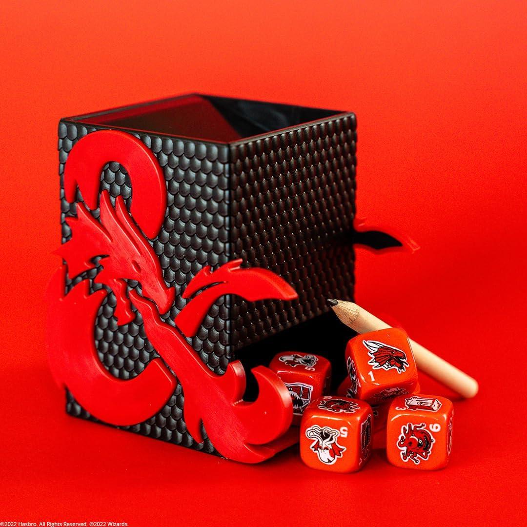 image:imageYAHTZEE Dungeons amp Dragons Collectible Dice Tower Dice Featuring Dragon Owl Bear Gelatinous Cube Mimic Mind Flayer and Beholder OfficiallyLicensed Dungeons amp Dragons Game amp Merchandise