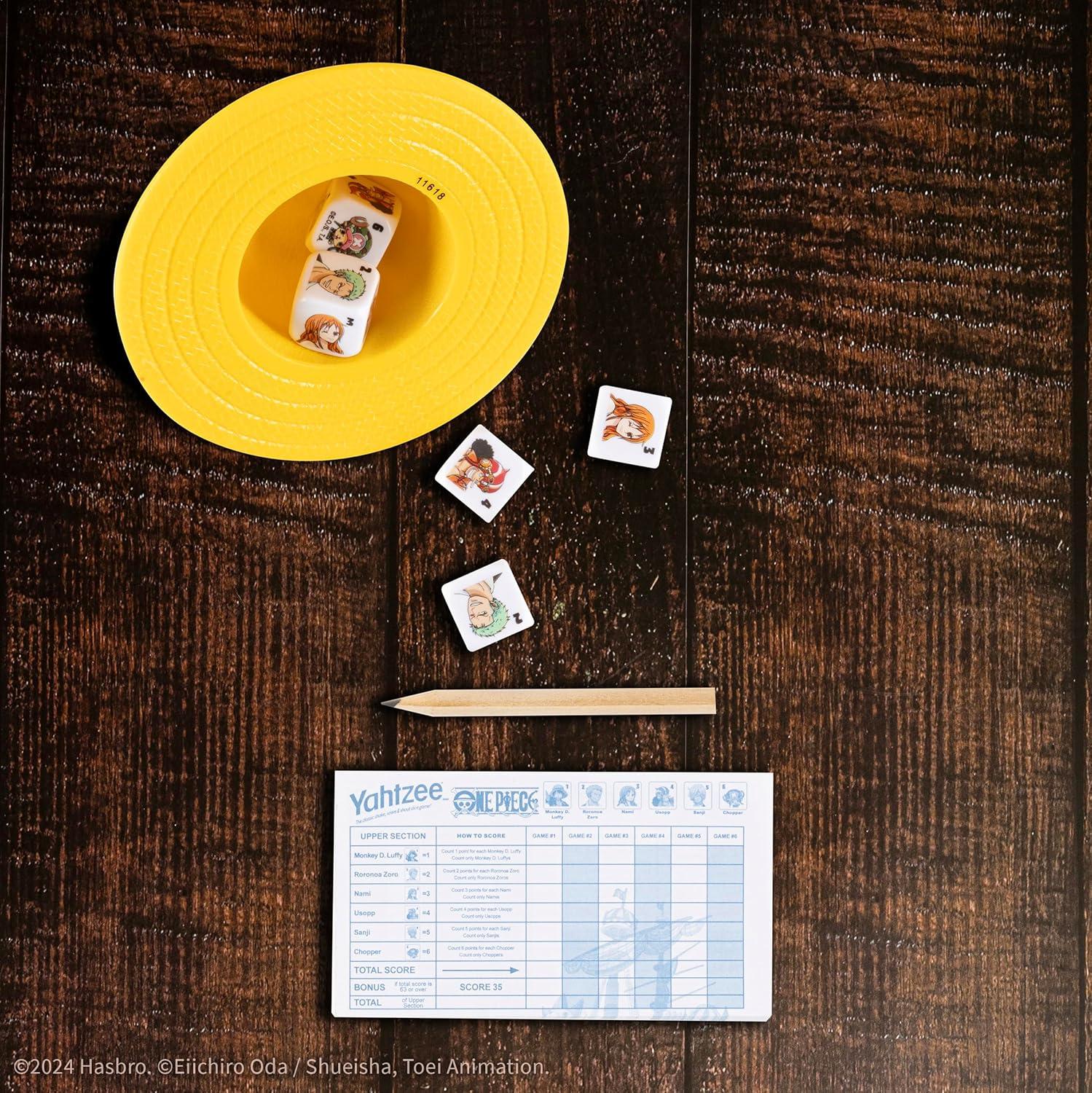image:imageYAHTZEE One Piece Collectible Monkey D Luffy Straw Hat Dice Cup Classic Dice Rolling Game Based on The Anime Series Great for Family Game Nights OfficiallyLicensed One Piece Game amp Merchandise