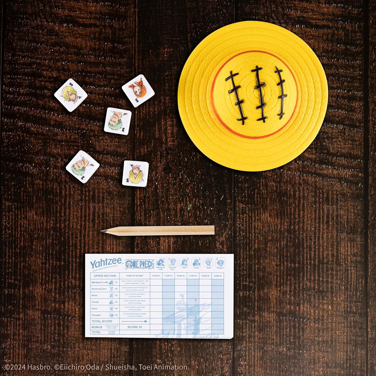 image:imageYAHTZEE One Piece Collectible Monkey D Luffy Straw Hat Dice Cup Classic Dice Rolling Game Based on The Anime Series Great for Family Game Nights OfficiallyLicensed One Piece Game amp Merchandise