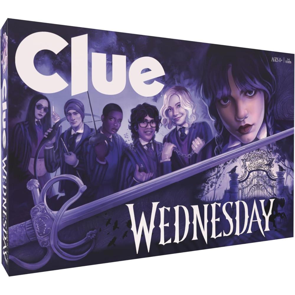 image:imageCLUE Wednesday  Classic Board Game Inspired by The Netflix Original Series  Solve The Mystery at Nevermore Academy with Friends and Family  Officially Licensed Merchandise  26 Players  Ages 8