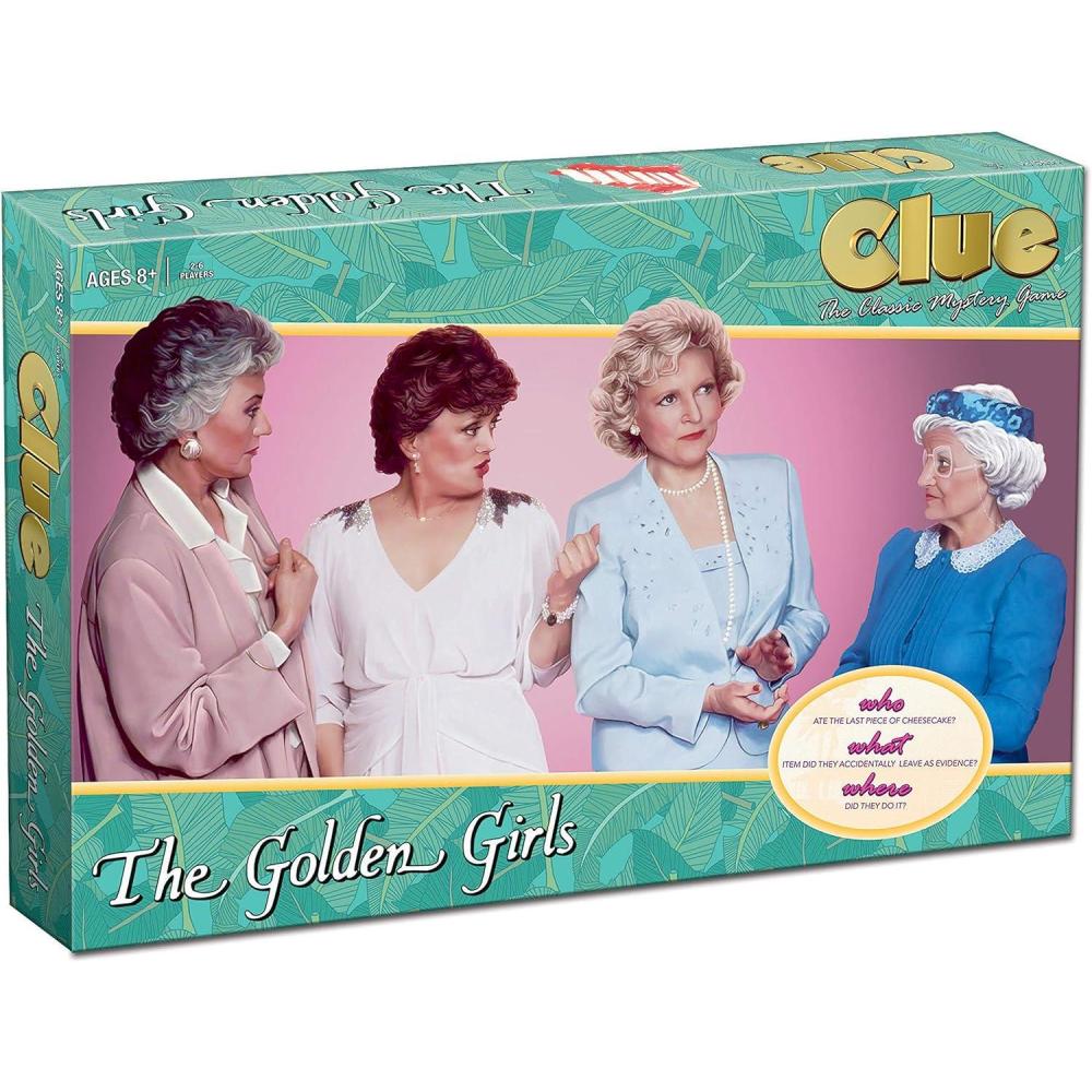 image:imageClue The Golden Girls Board Game Golden Girls TV Show Themed Game Solve The Mystery of Who Ate The Lastpiece of Cheesecake Officially Licensed Golden Girls Merchandise Themed Clue Mystery Game