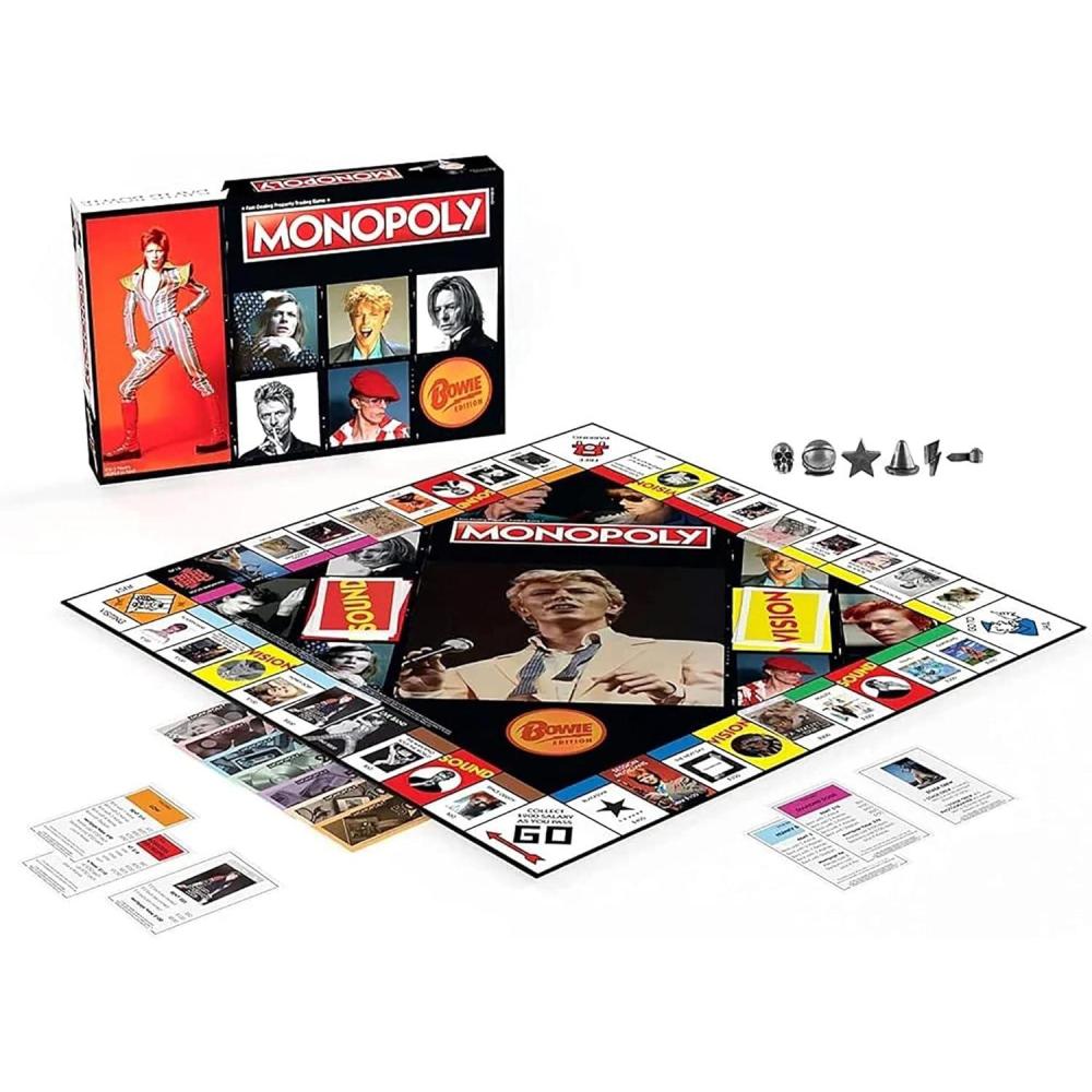 image:imageMONOPOLY David Bowie  Collectors Edition Celebrating the Music of David Bowie  Collectible Classic Monopoly Game Featuring Custom Game Board amp Artwork  OfficiallyLicensed David Bowie Merchandise