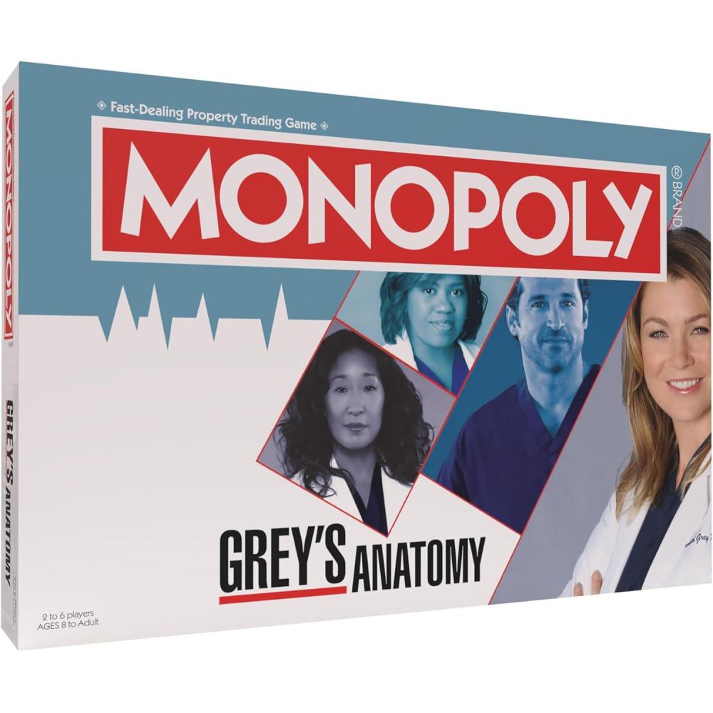 image:imageMonopoly Greys Anatomy Board Game  Featuring Ferry Boat Clipboard Scrub Top and More  Buy Sell Trade Iconic Doctors from Miranda Bailey to Meredith Grey  Officially Licensed Collectible