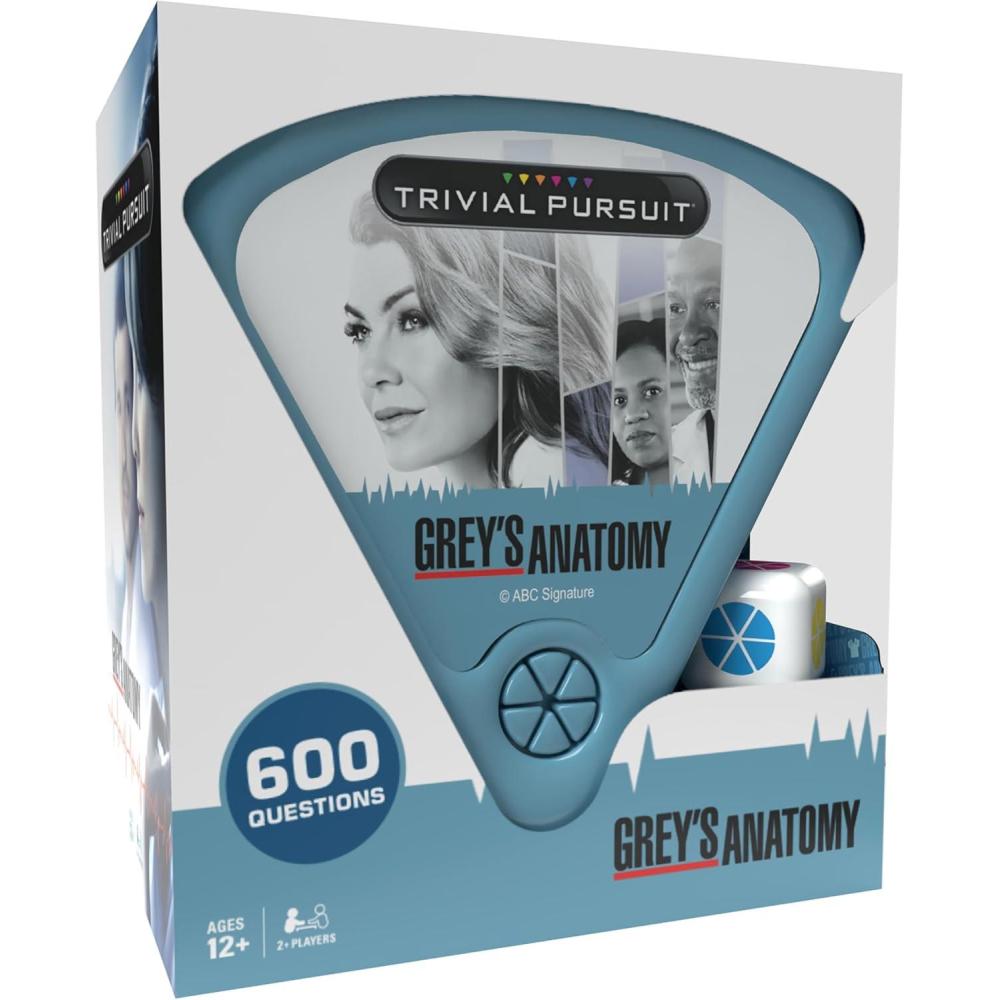 image:imageTrivial Pursuit Greys Anatomy Trivia Game from The Hit Hospital Drama TV Series 600 Questions amp Die in Travel Container Officially Licensed Greys Anatomy Merchandise amp Collectible