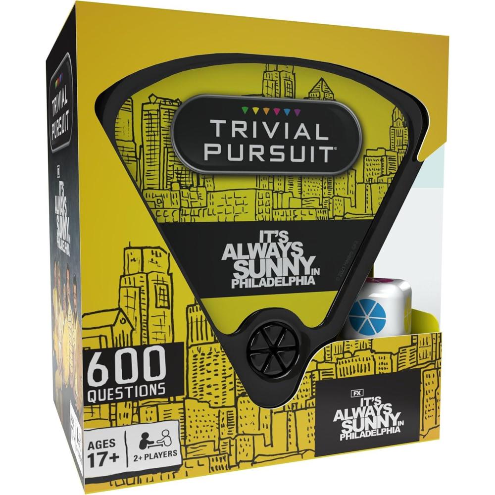 image:imageTrivial Pursuit Its Always Sunny in Philadelphia Quickplay Edition Officially Licensed Trivia Game Questions from Its Always Sunny in Philadelphia  600 Questions amp Die in Travel Container