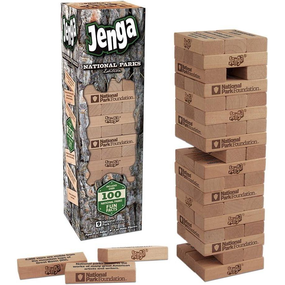 image:imageUSAOPOLY JENGA National Parks Classic Jenga Wooden Block Game with a National Parks Theme Perfect Travel Game for Families Celebrate US National Parks Service