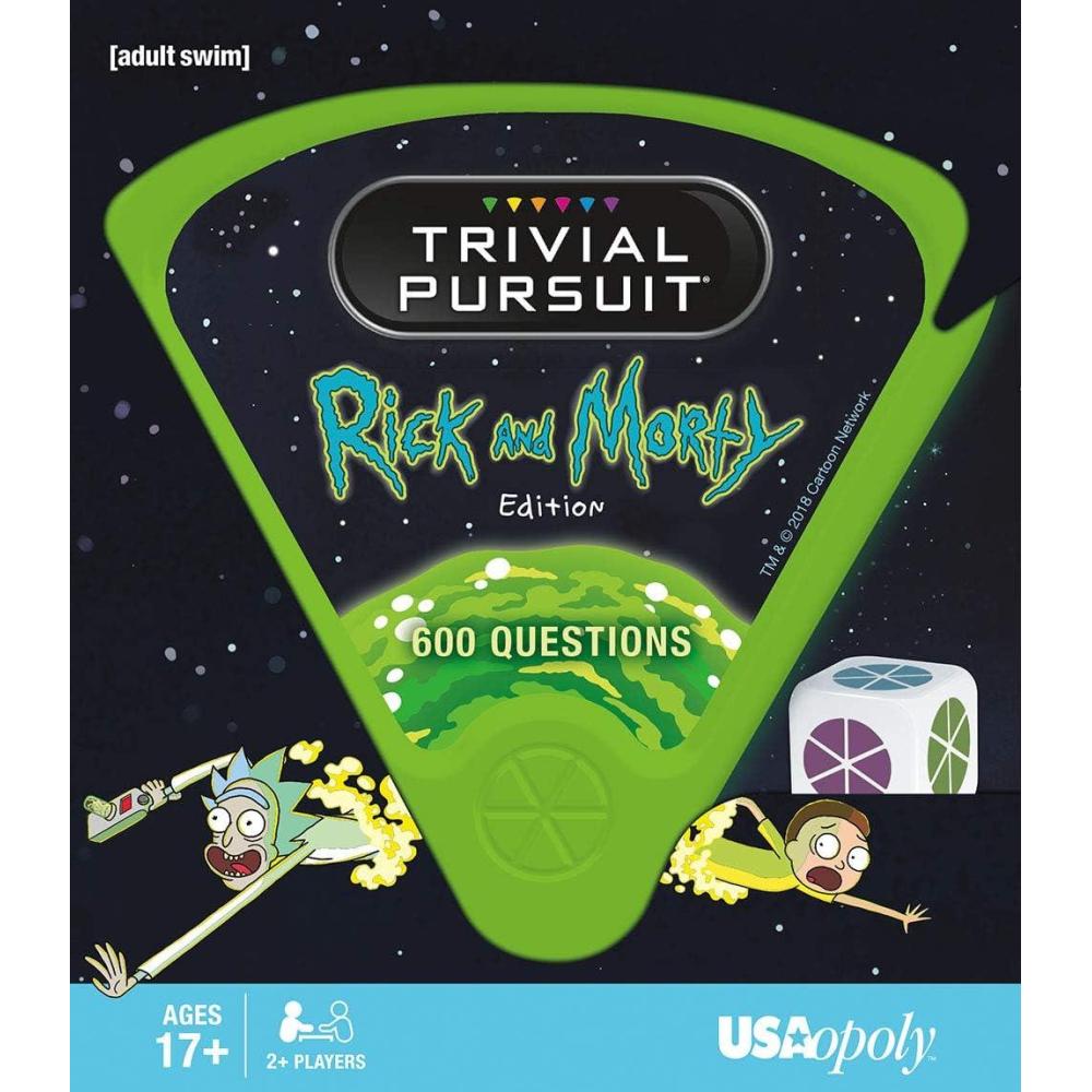 image:imageUSAopoly Inc Trivial Pursuit Rick amp Morty Quick Play Version Trivia Questions Based On The Adult Swim Show Rick amp Morty Officially Licensed Rick amp Morty Game