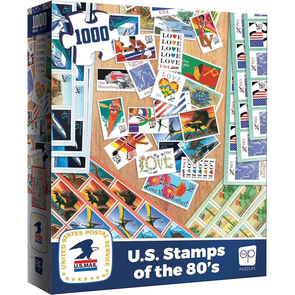 image:imageUSPS US Stamps of The 80s 1000 Piece Jigsaw Puzzle  Collectible Puzzle Artwork Featuring Iconic amp Collectible USPS Stamps  OfficiallyLicensed United States Postal Service Puzzle amp Merchandise