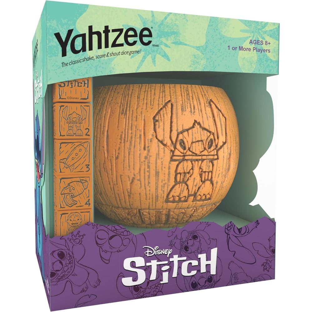 image:imageYAHTZEE Disney Stitch Collectible Tiki Style Dice Cup Classic Dice Game Based on Disneys Lilo amp Stitch Great for Family Night Officially Licensed Disney Game amp Merchandise