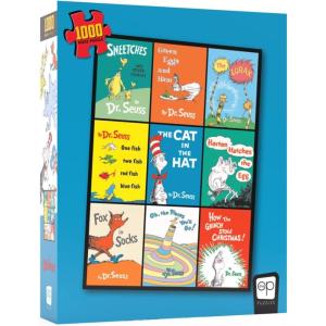 Dr. Seuss Collection 1000 Piece Jigsaw Puzzle | Collectible Collage Featuring The Lorax, The Cat in The Hat, and More | Officially-Licensed Merchandise