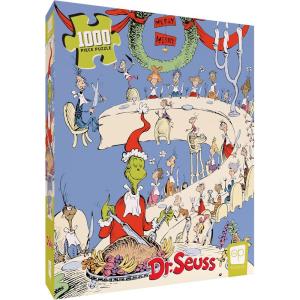 Dr. Seuss “Grinch Feast” 1000 Piece Jigsaw Puzzle, Collectible Puzzle Featuring Grinch, Artwork Celebrating Classic Children’s Book, Officially-Licensed Dr. Seuss Puzzle & Merchandise