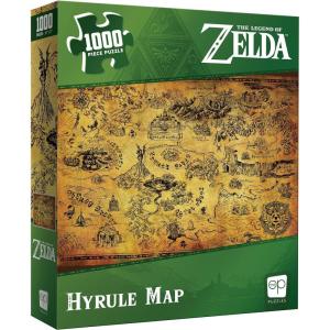 The Legend of Zelda Hyrule Map 1,000 Piece Jigsaw Puzzle | Collectible Puzzle Featuring Stylized Hyrule Map from The Legend of Zelda Video Games | Officially Licensed Nintendo Merchandise
