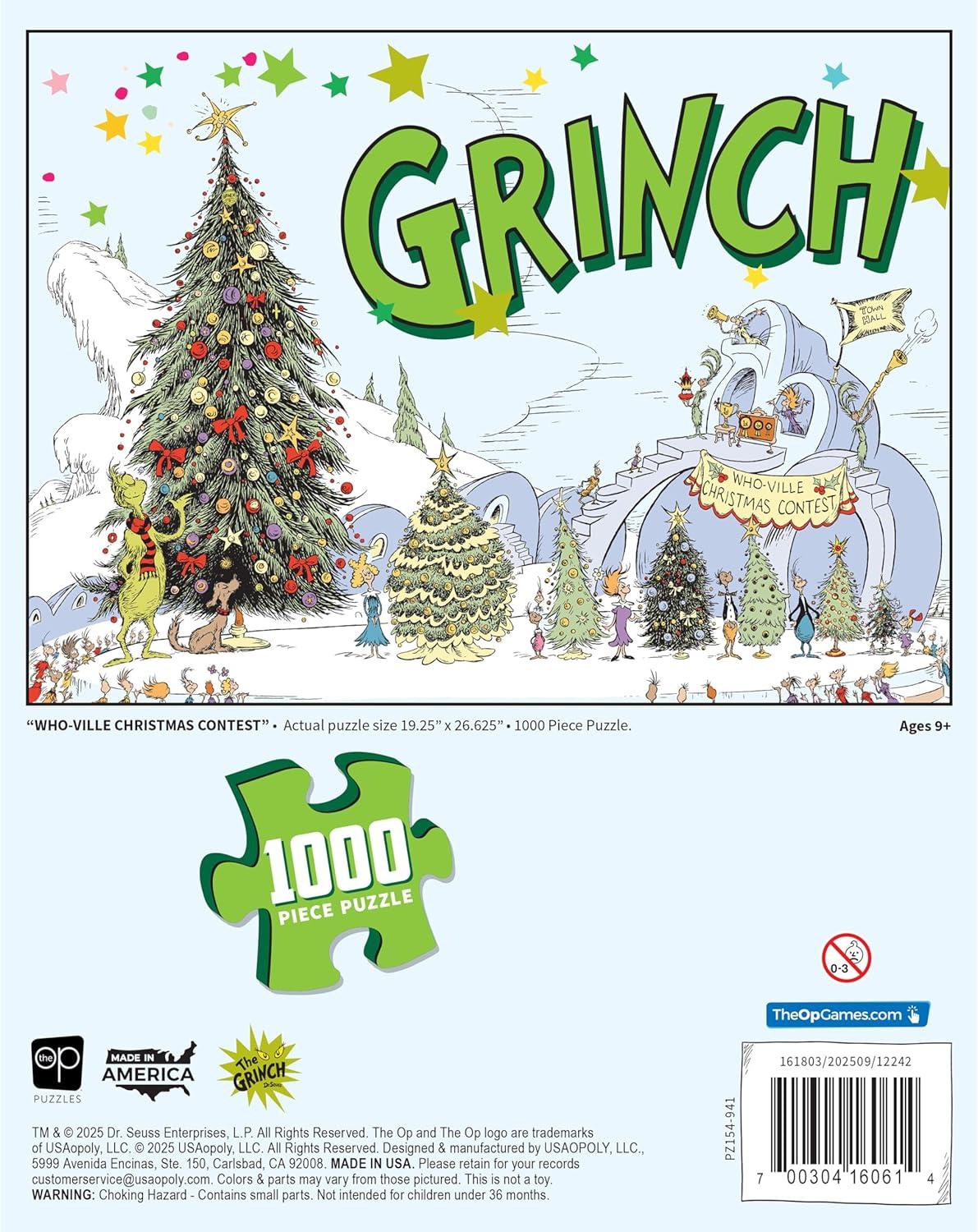 image:imageDr Seuss The Grinch WhoVille Christmas Contest 1000 Piece Jigsaw Puzzle Collectible 19 x 27 Classic Childrens Book Holiday Artwork Fun Gift for Family amp Fans Officially Licensed